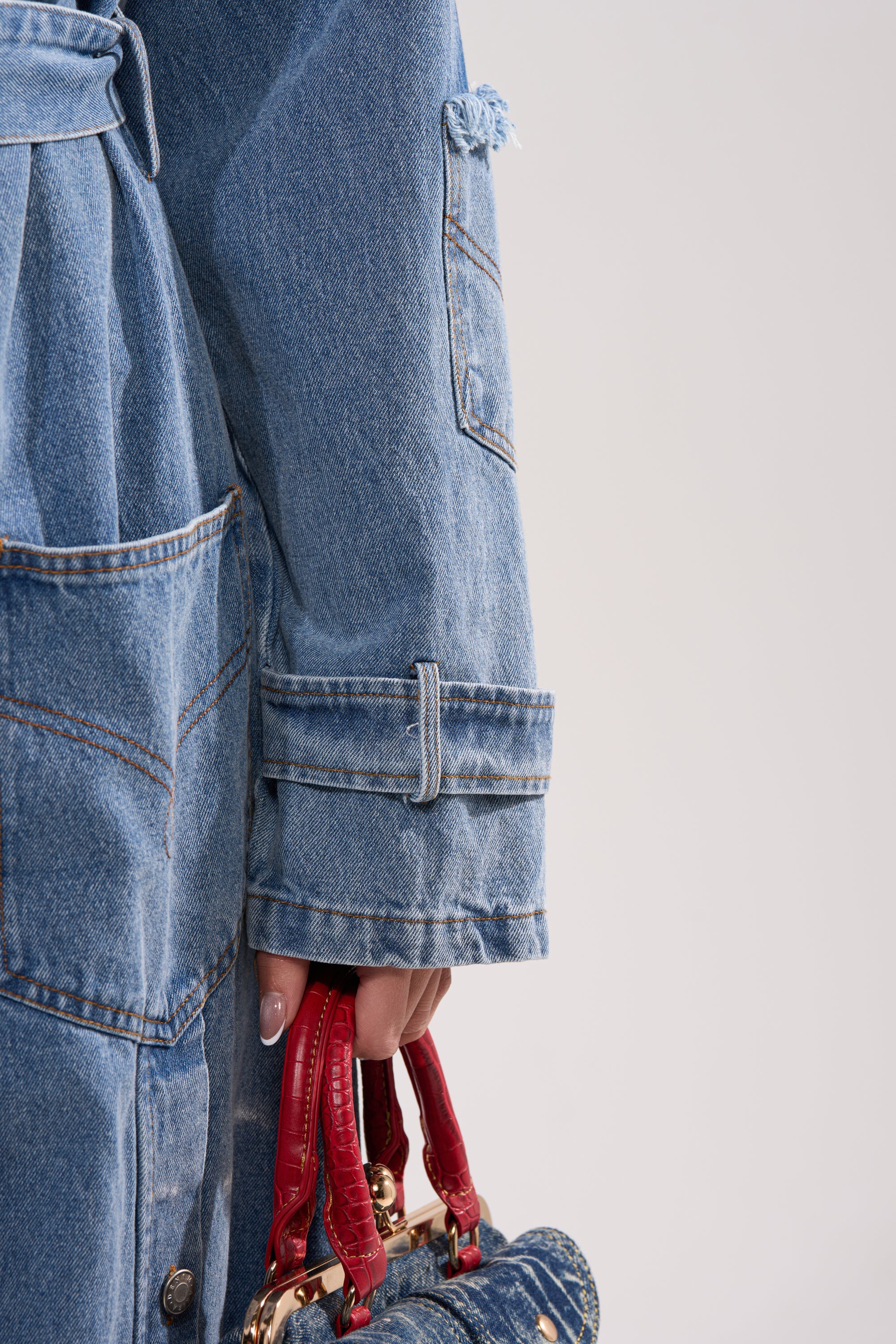 RILEY PATCHWORK DENIM TRENCH