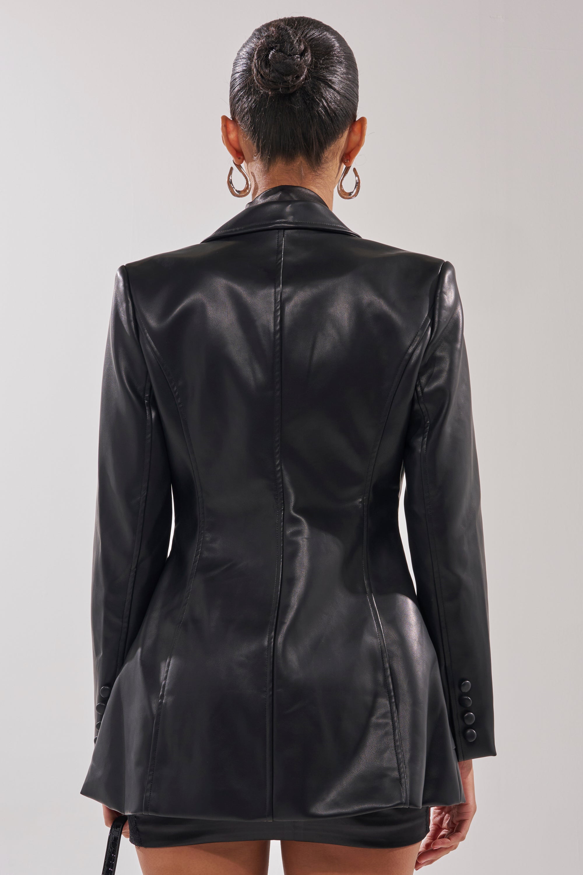 GOTTA GO FAUX LEATHER BLAZER