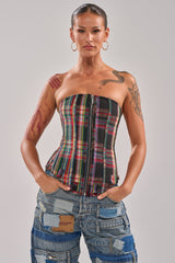 TALK TO ME NICE PLAID CORSET