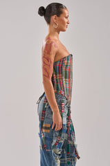 TALK TO ME NICE PLAID CORSET