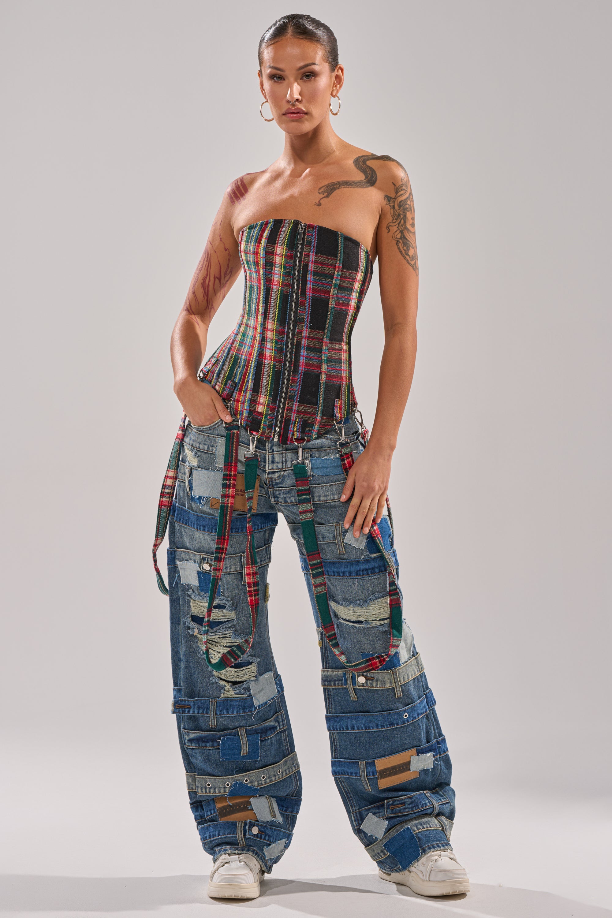 TALK TO ME NICE PLAID CORSET