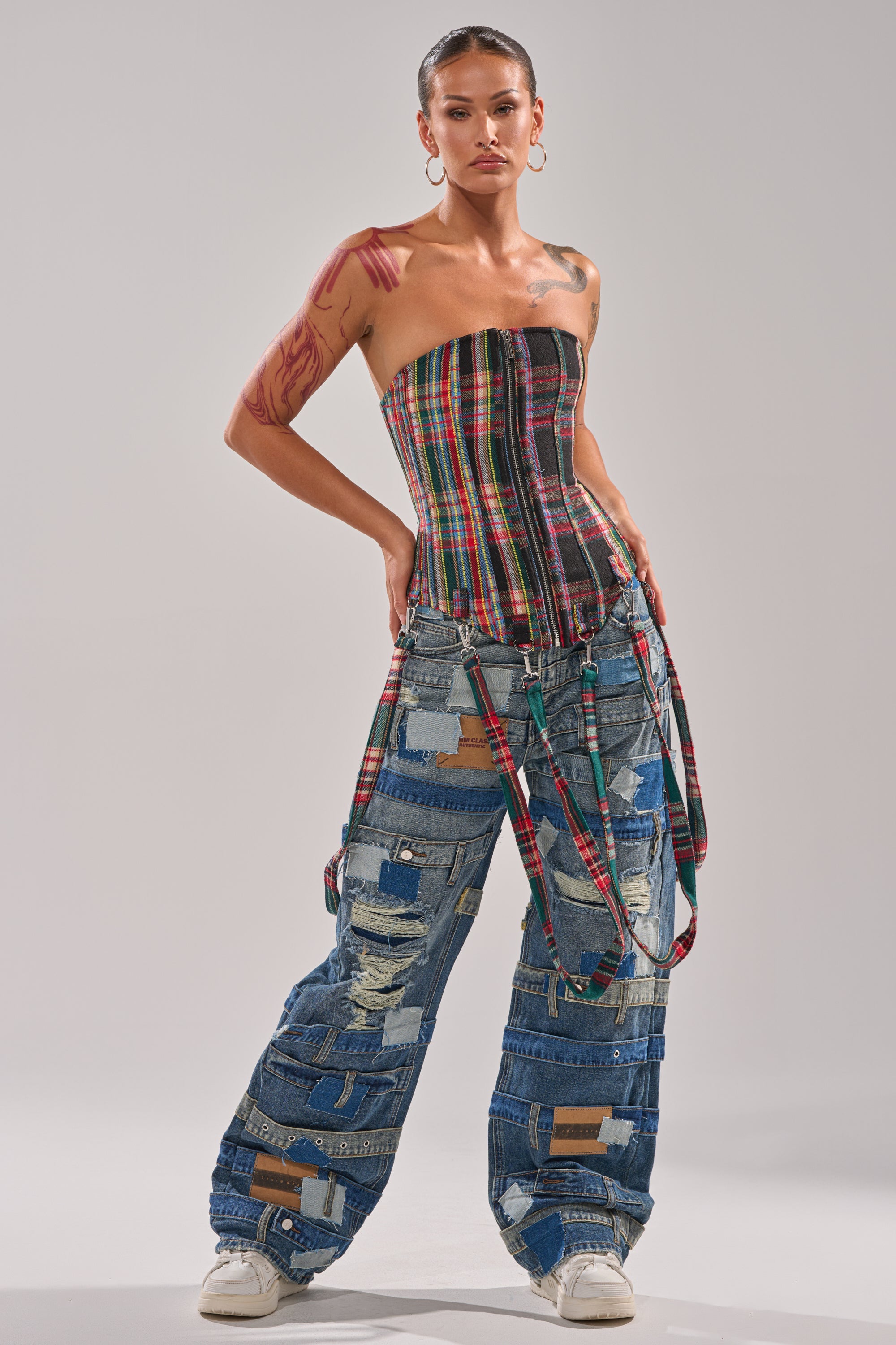 TALK TO ME NICE PLAID CORSET