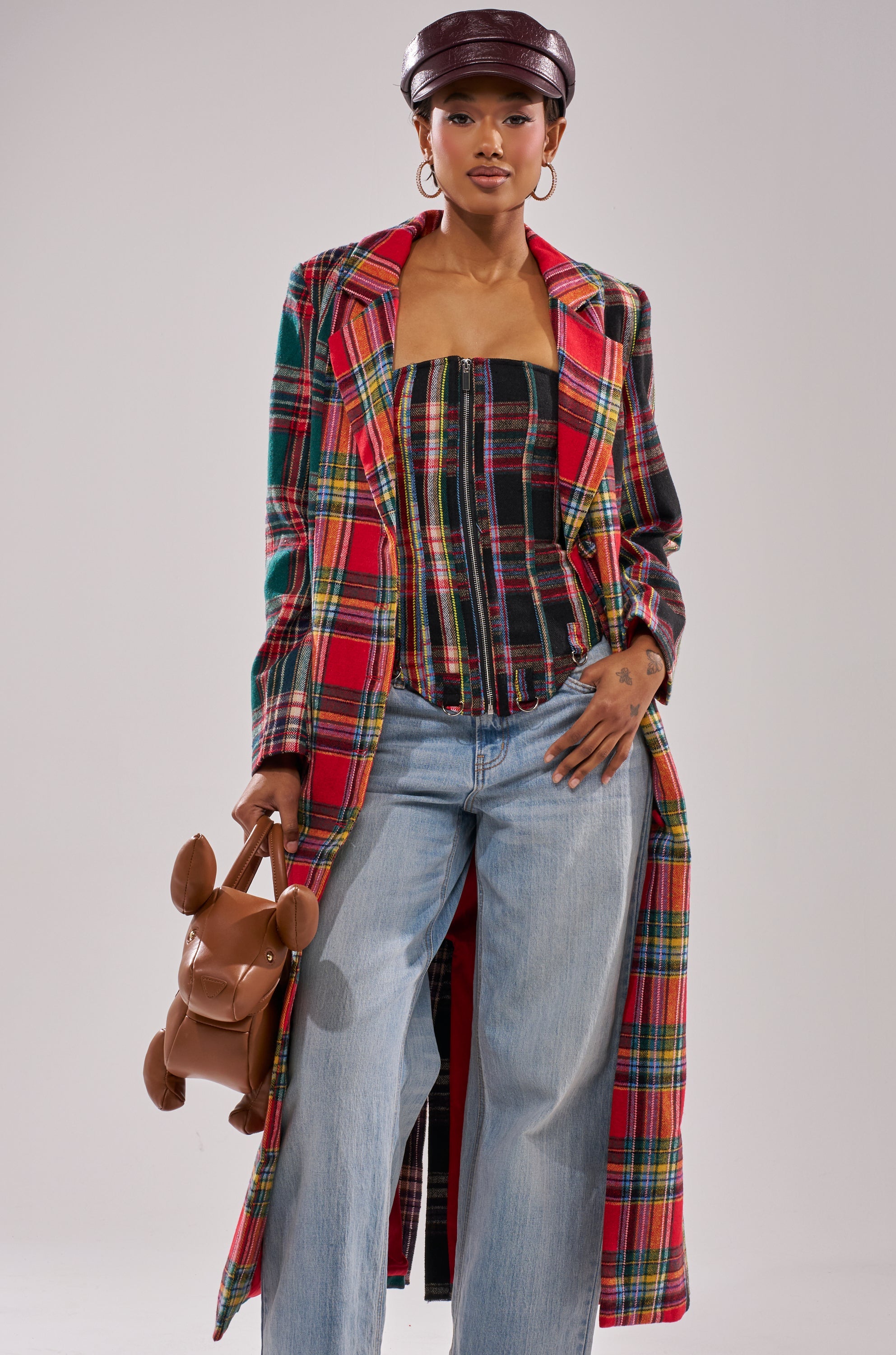 TALK TO ME NICE PATCHWORK TRENCH