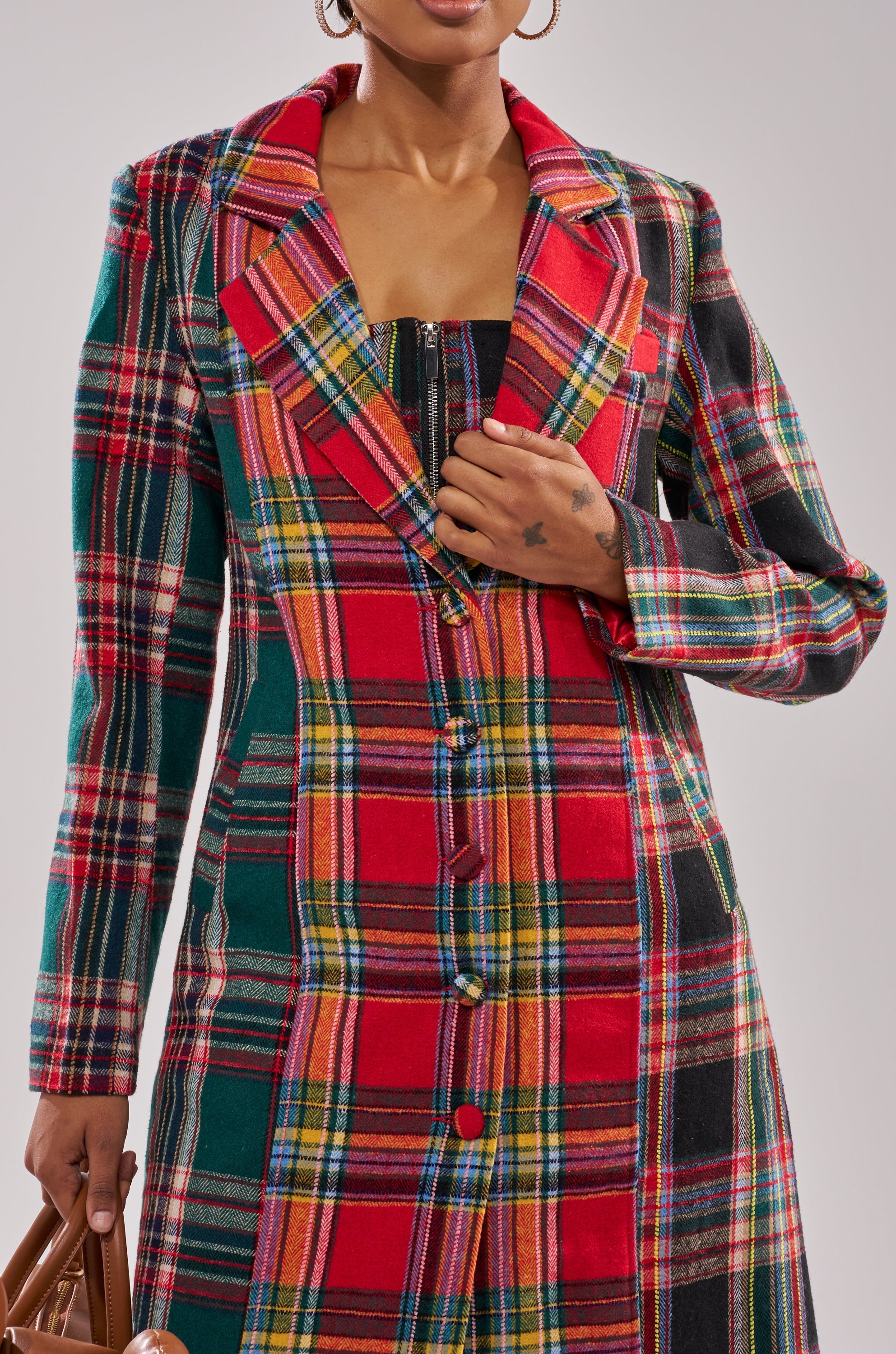 TALK TO ME NICE PATCHWORK TRENCH