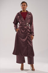 SLOW DOWN SATIN TRENCH