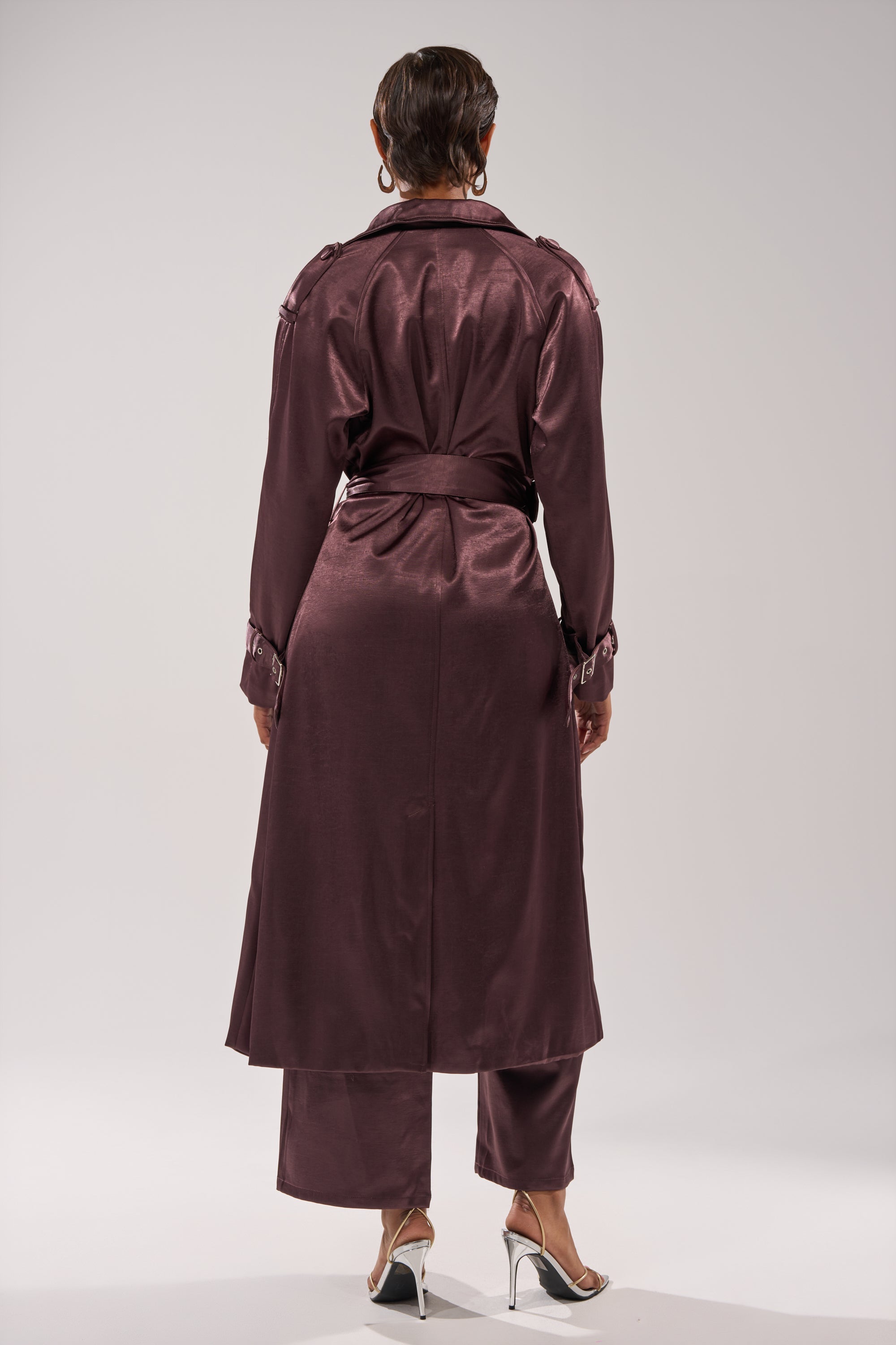 SLOW DOWN SATIN TRENCH