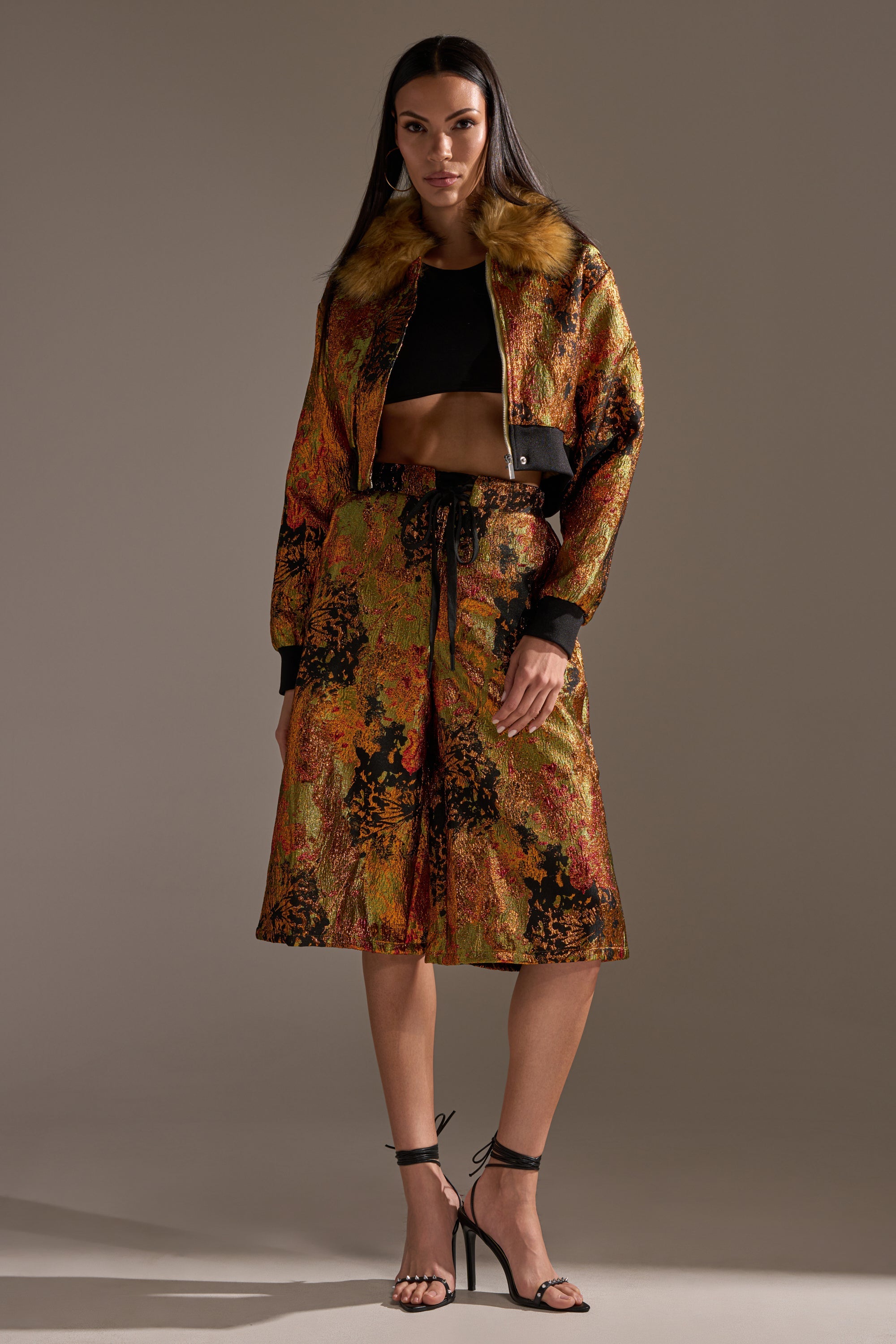 TWIN FLAME BROCADE BOMBER
