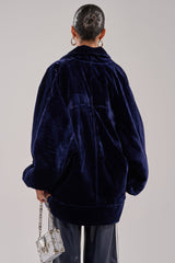 LOLA COCOON COAT IN VELVET