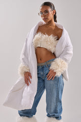 WRAPPED UP PUFFER SCARF IN WHITE