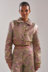 TIME AND TIME AGAIN RHINESTONE BOMBER