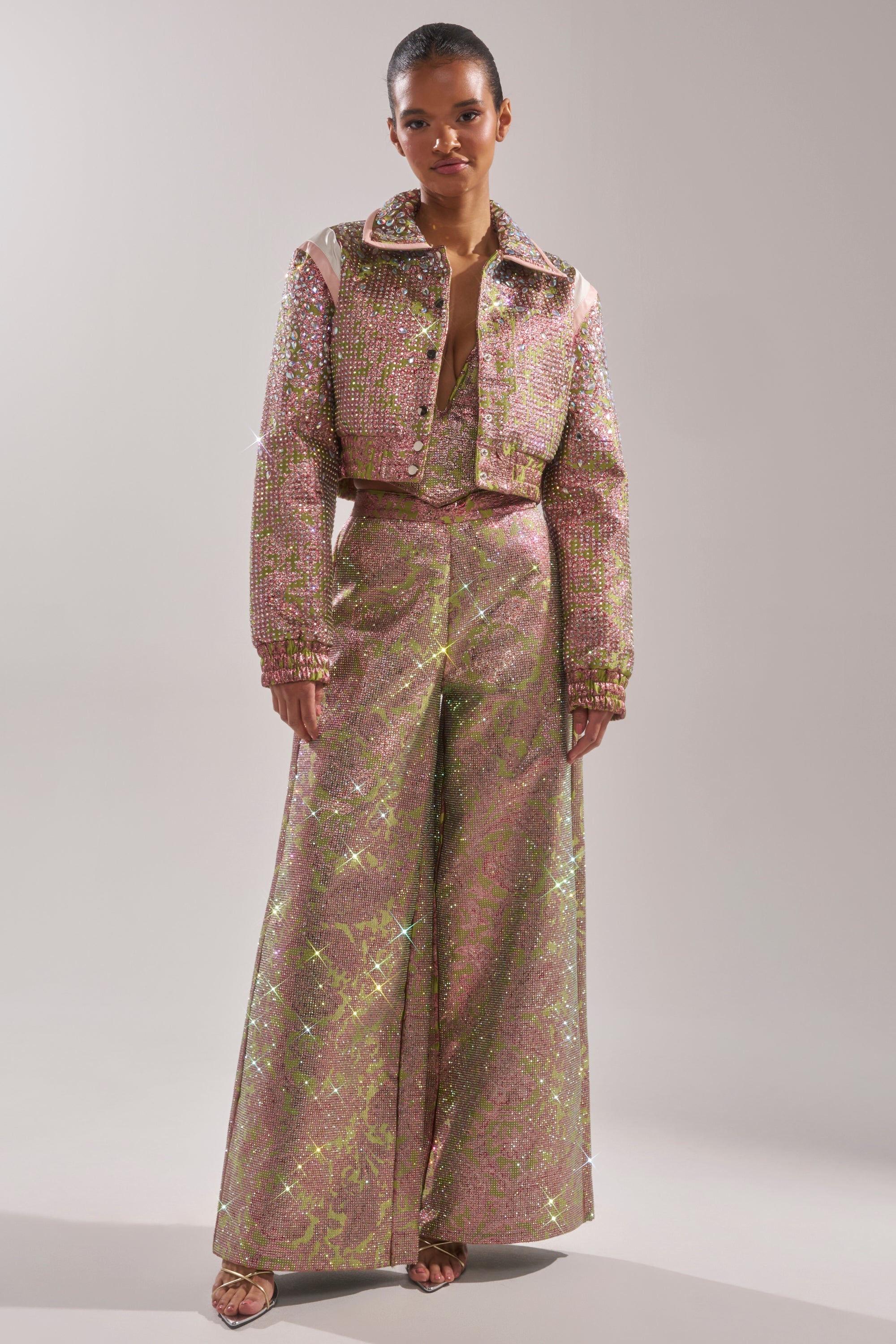 TIME AND TIME AGAIN RHINESTONE BOMBER