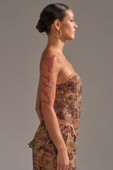 GLAM SQUAD RHINESTONE BROCADE CORSET
