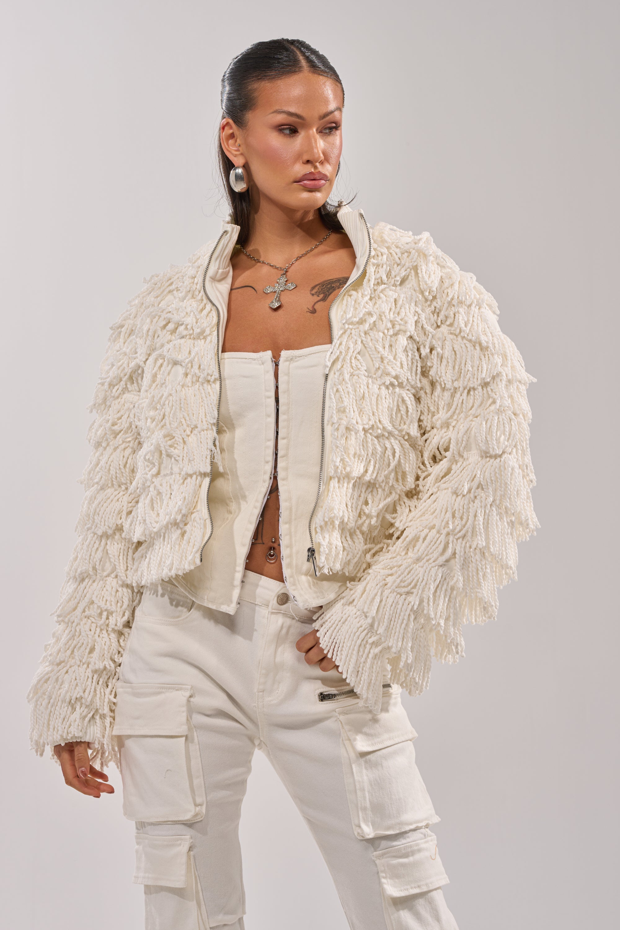 FREYA FRINGE BOMBER