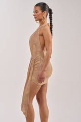 DREAM GIRL WOMEN MINI DRESS IN GOLD