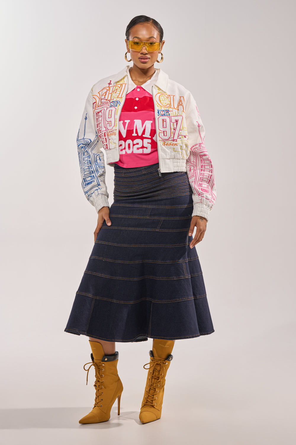 BEEN AROUND THE BLOCK EMBROIDERED BOMBER
