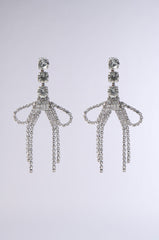 WITH A BOW SILVER EARRING