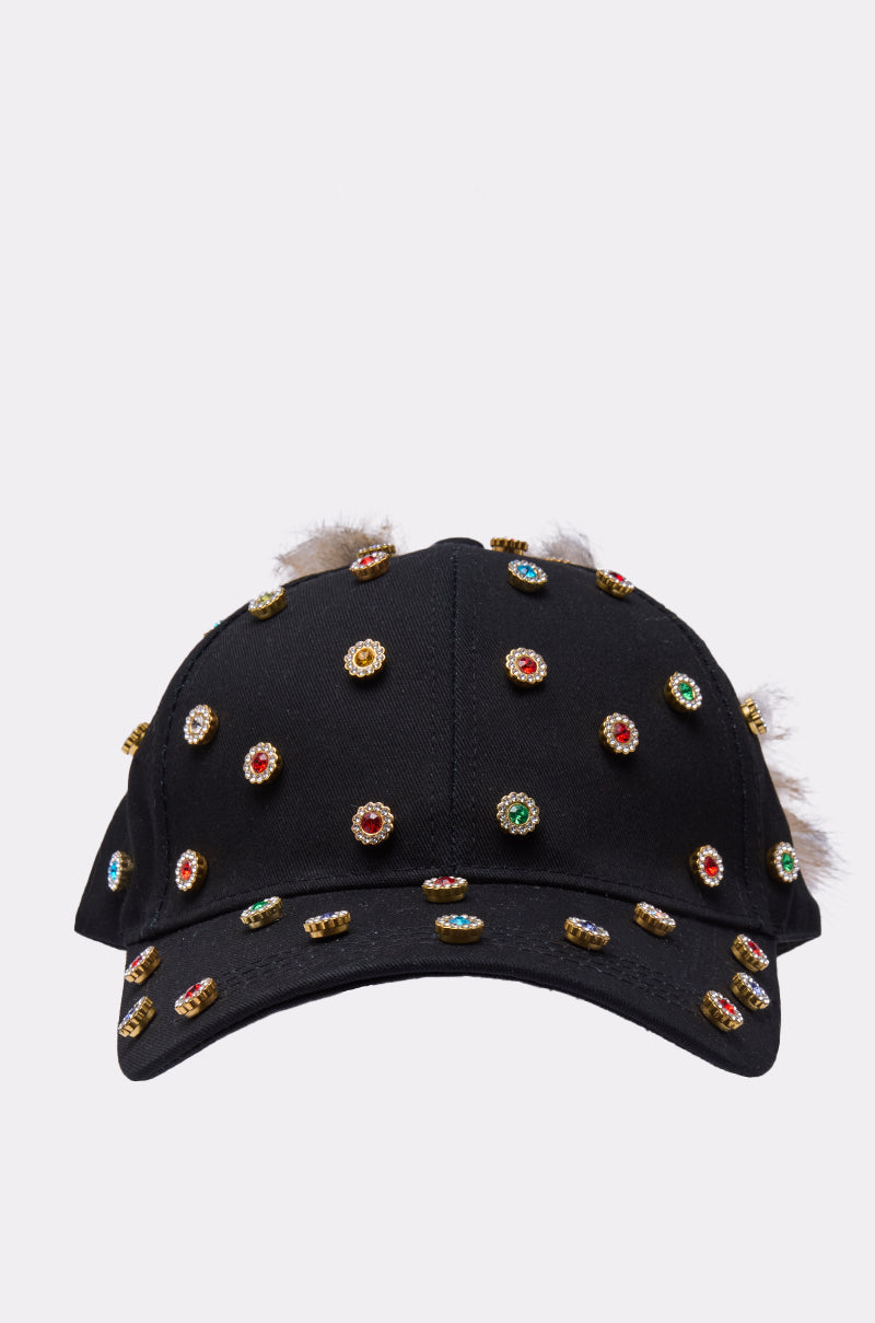 TJ FAUX FUR EMBELLISHED HAT
