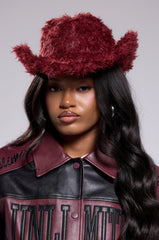 FOR THE VIBES FAUX FUR COWBOY HAT