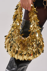 THE NOSTALGIA SEQUIN PURSE IN GOLD
