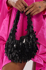 THE NOSTALGIA SEQUIN PURSE IN BLACK