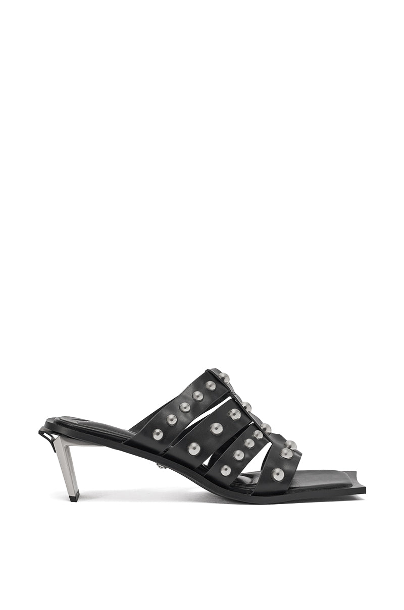 AZALEA WANG VANDAL BLACK NOVELTY HEEL SANDAL