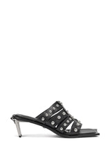 AZALEA WANG VANDAL BLACK NOVELTY HEEL SANDAL