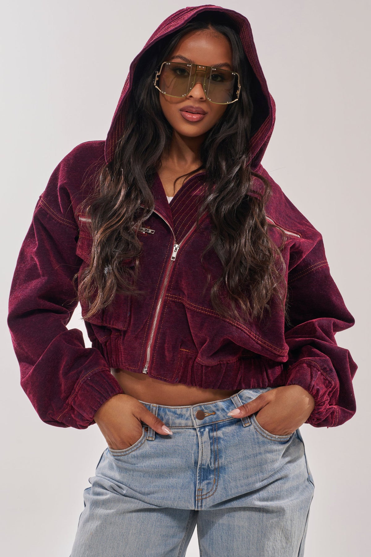 PAYTON VELVET DENIM BOMBER