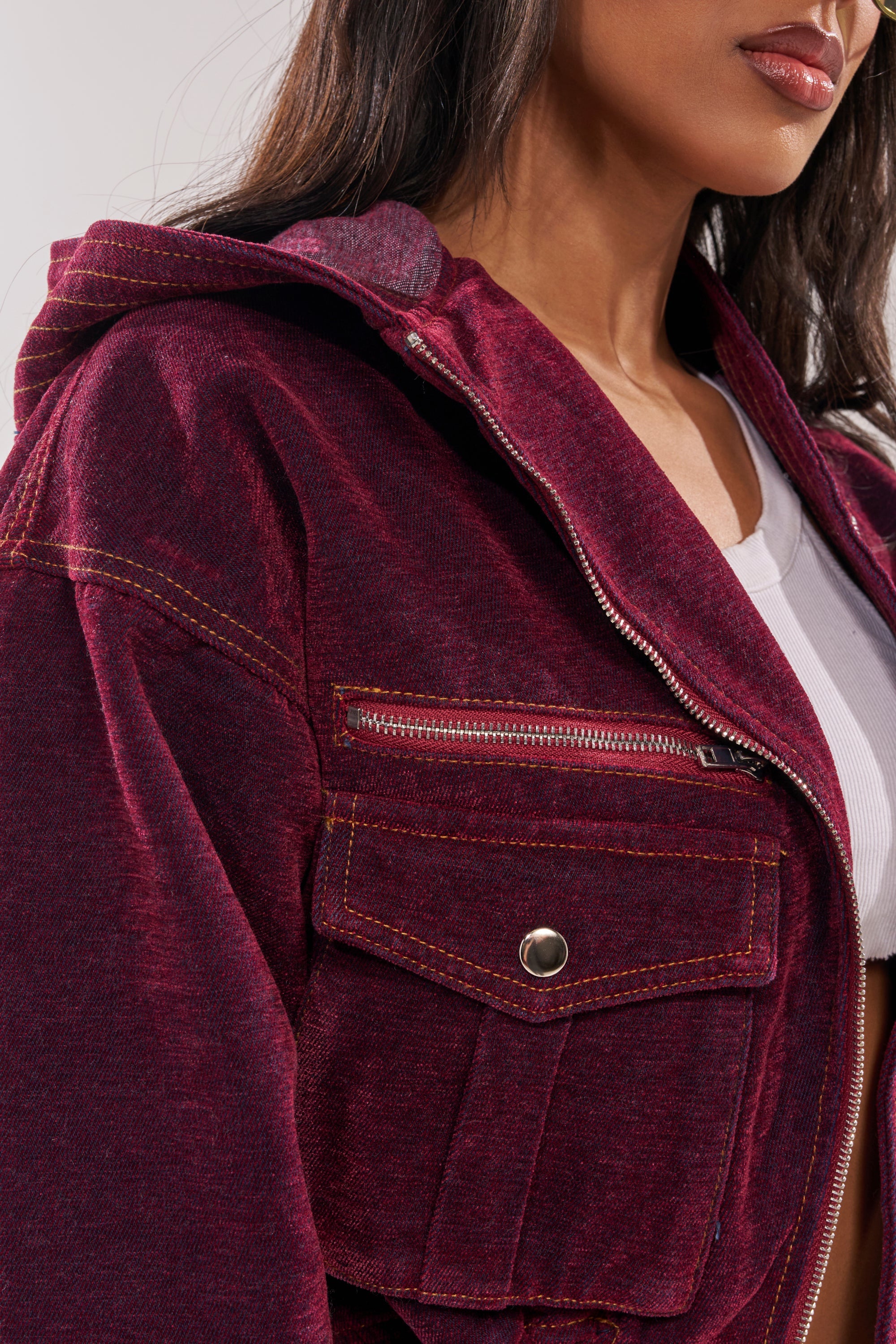PAYTON VELVET DENIM BOMBER