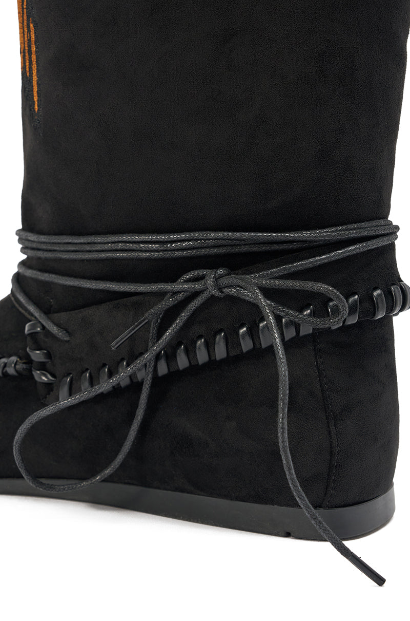AZALEA WANG WERET BLACK FLAT BOOTIE