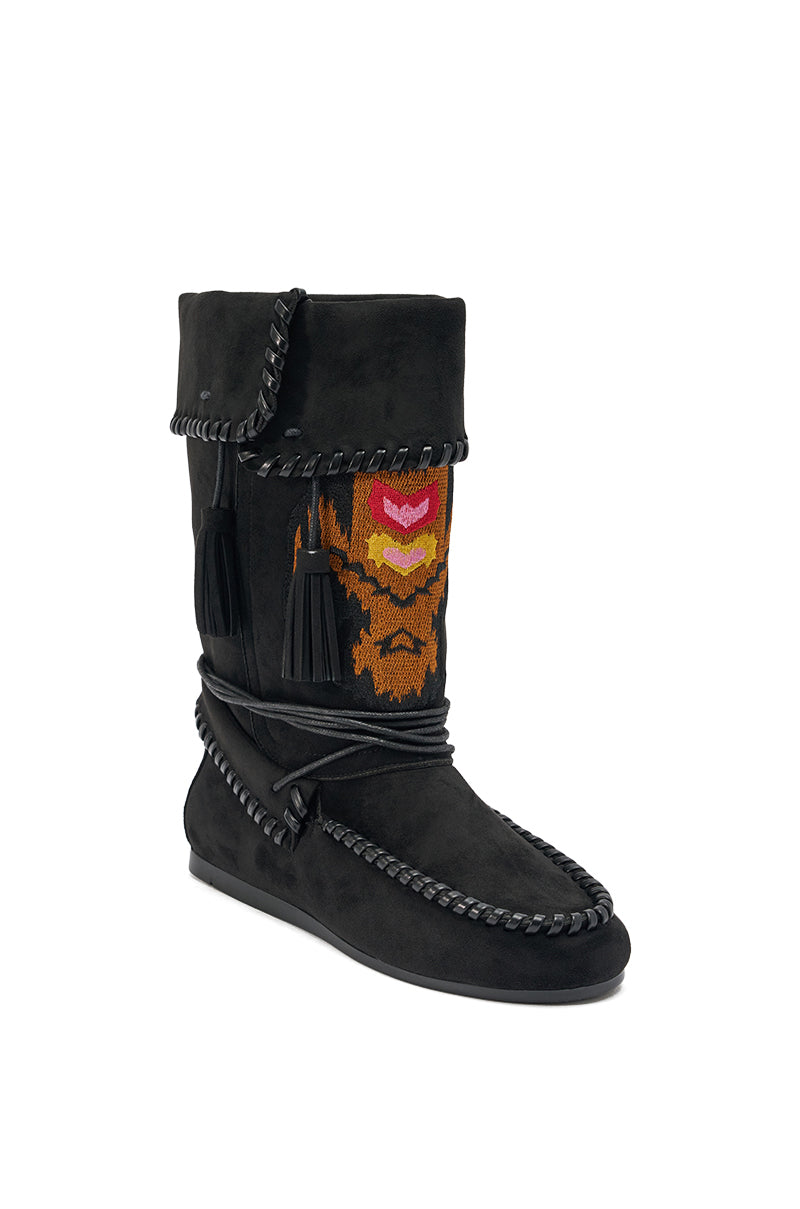 AZALEA WANG WERET BLACK FLAT BOOTIE