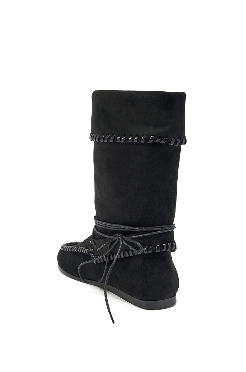 AZALEA WANG WERET BLACK FLAT BOOTIE