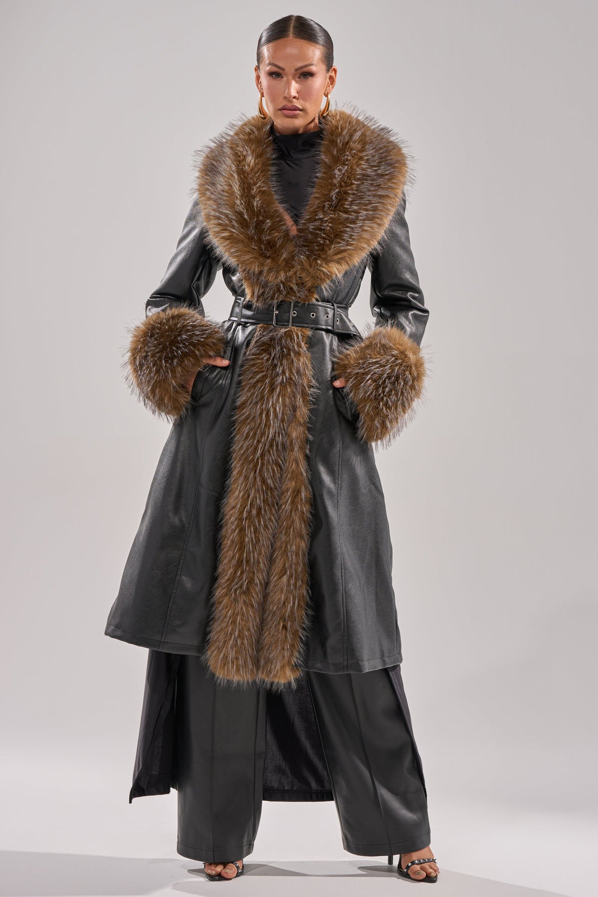 VOODOO FUR TRIM TRENCH