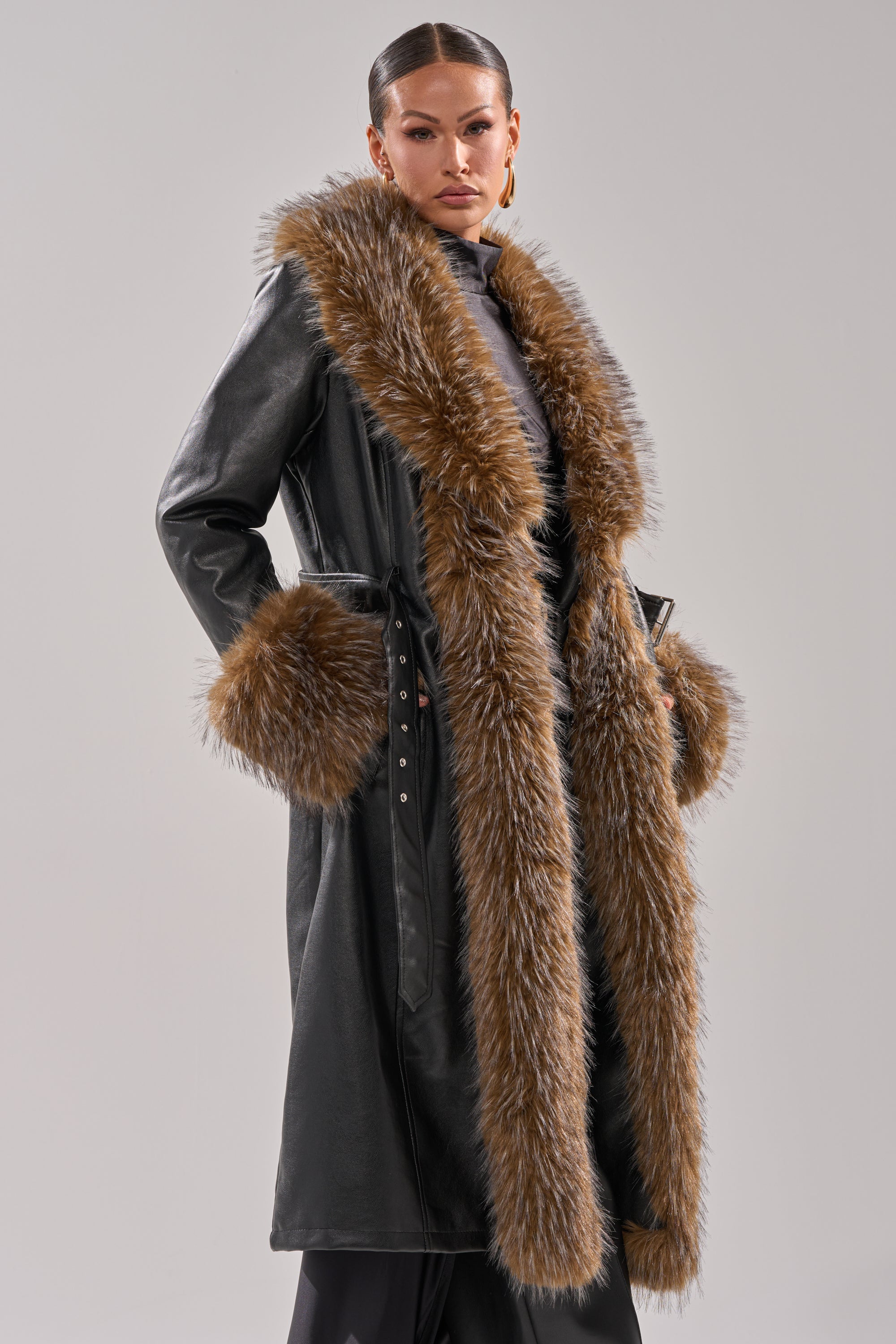 VOODOO FUR TRIM TRENCH