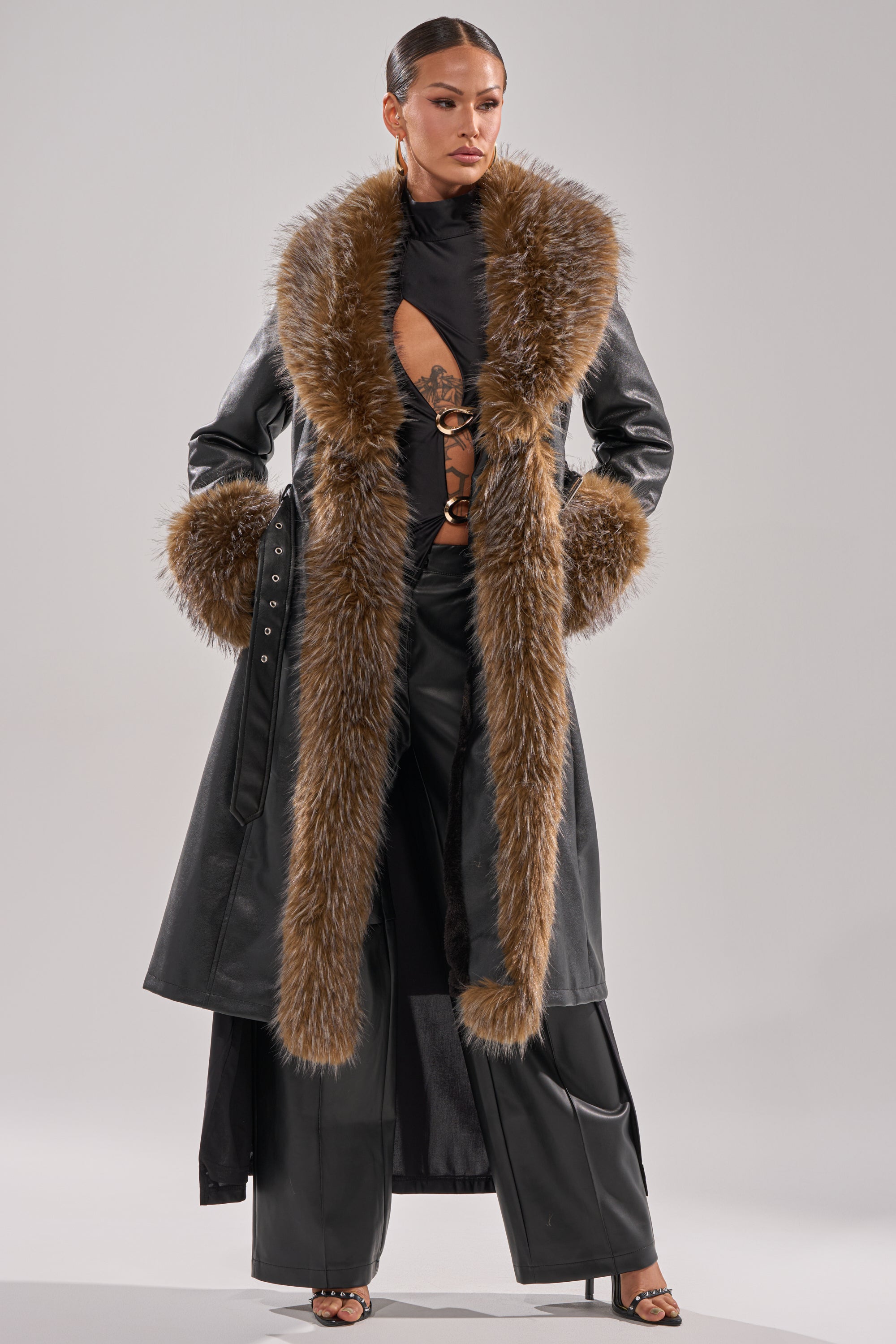 VOODOO FUR TRIM TRENCH