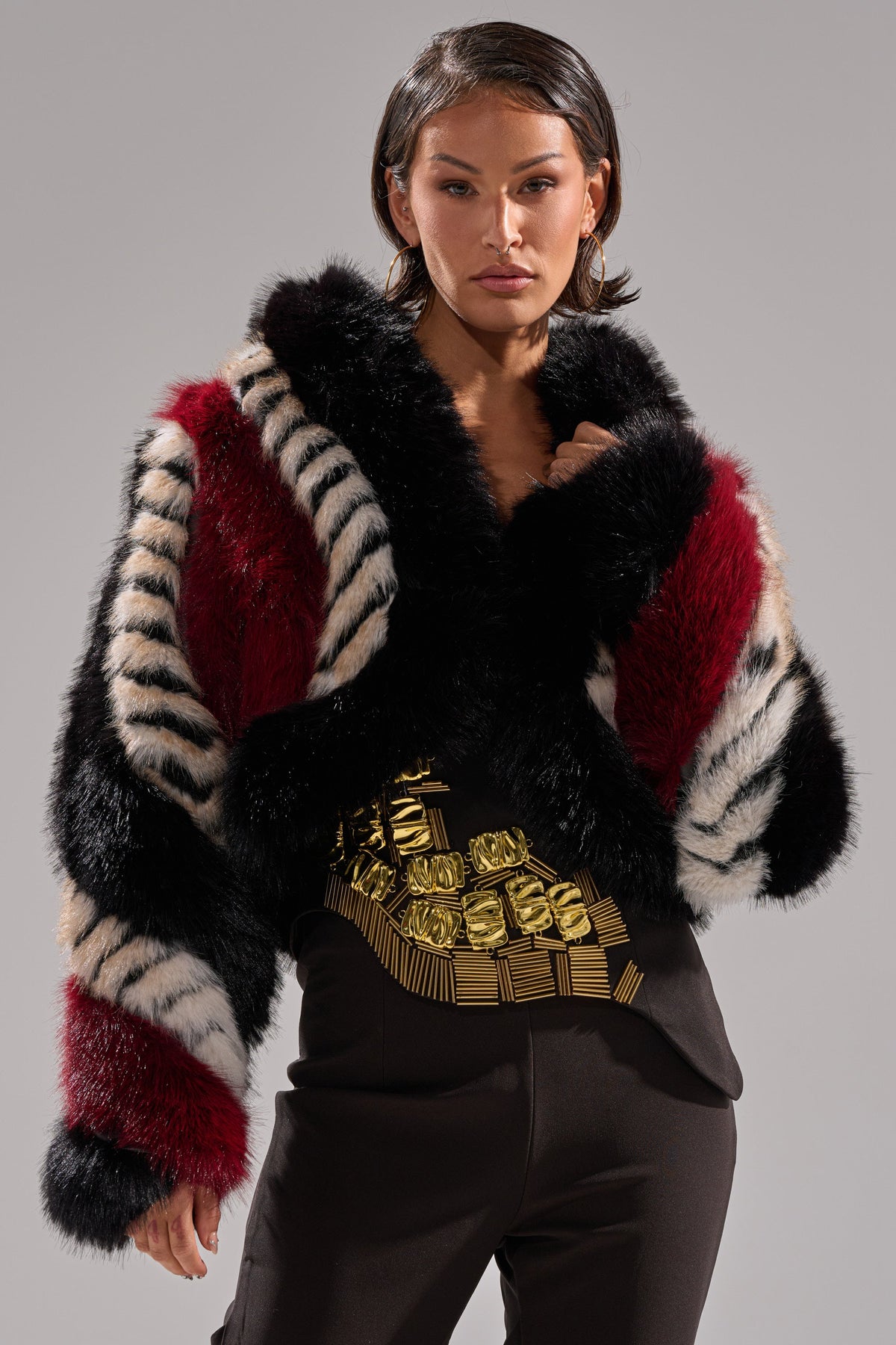 HARD TO FIND PANELED FAUX FUR