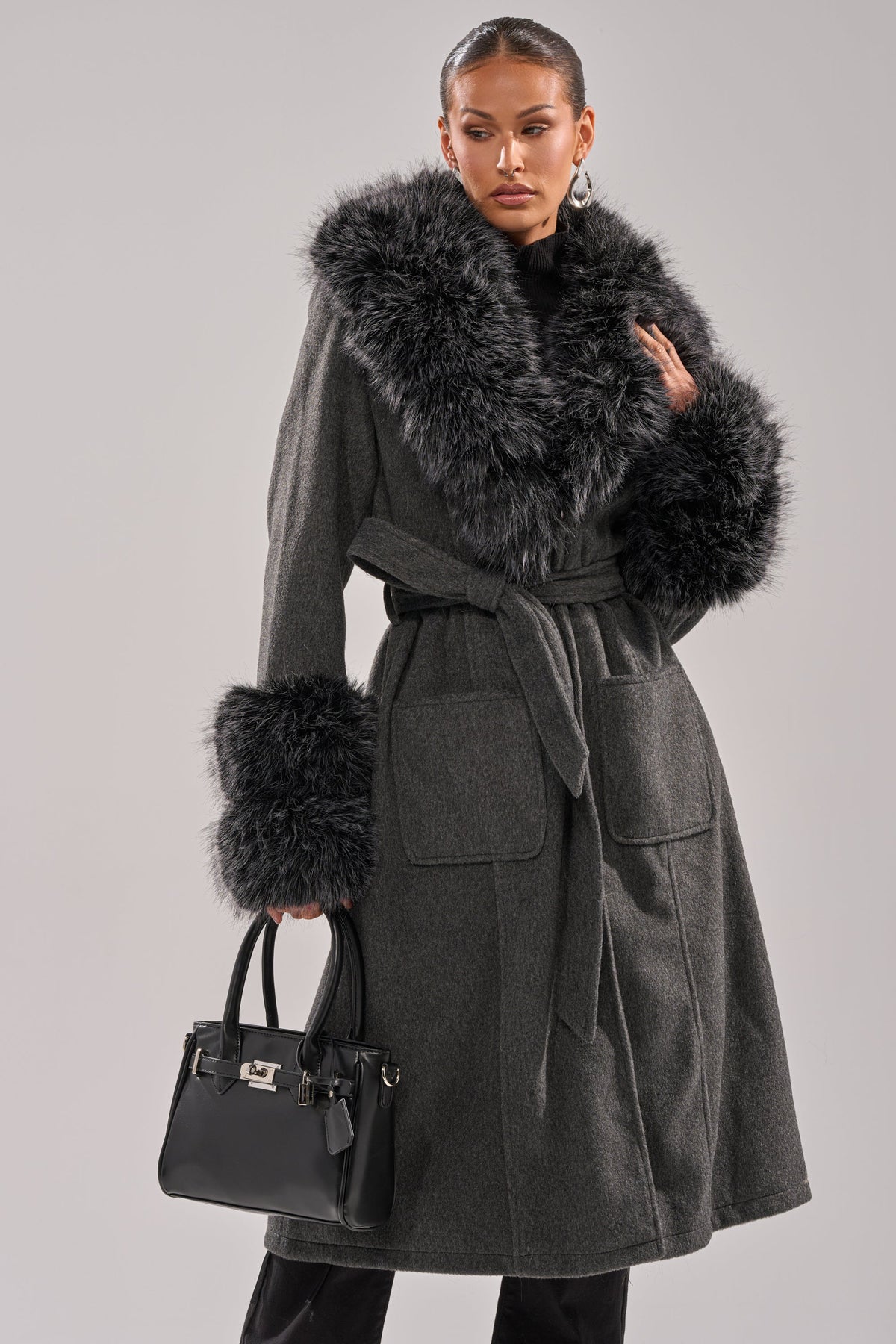 HARMONY FUR TRIM TRENCH