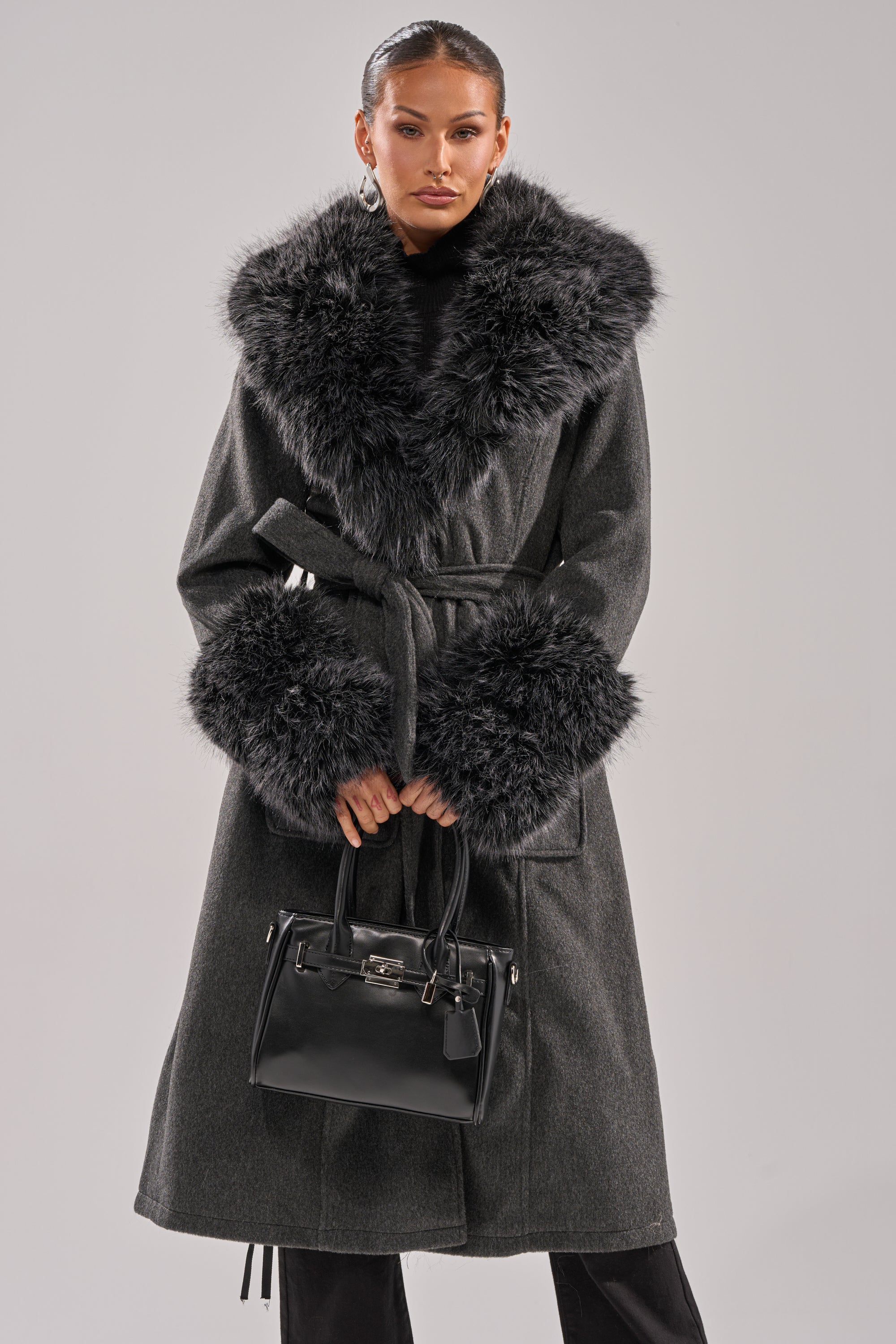 HARMONY FUR TRIM TRENCH