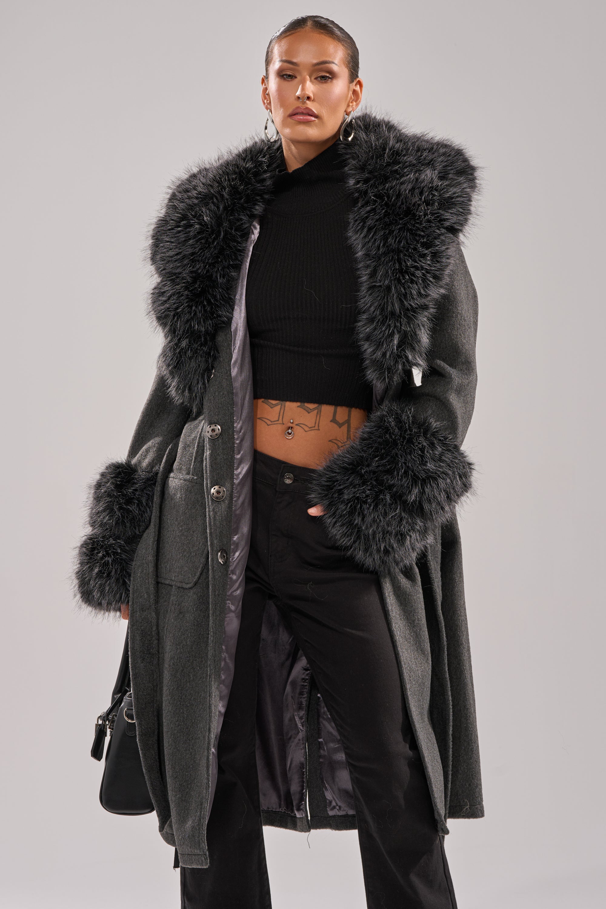 HARMONY FUR TRIM TRENCH