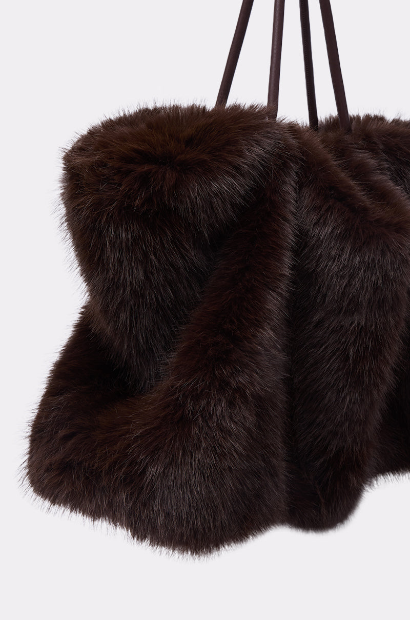 SO RICH FAUX FUR TOTE