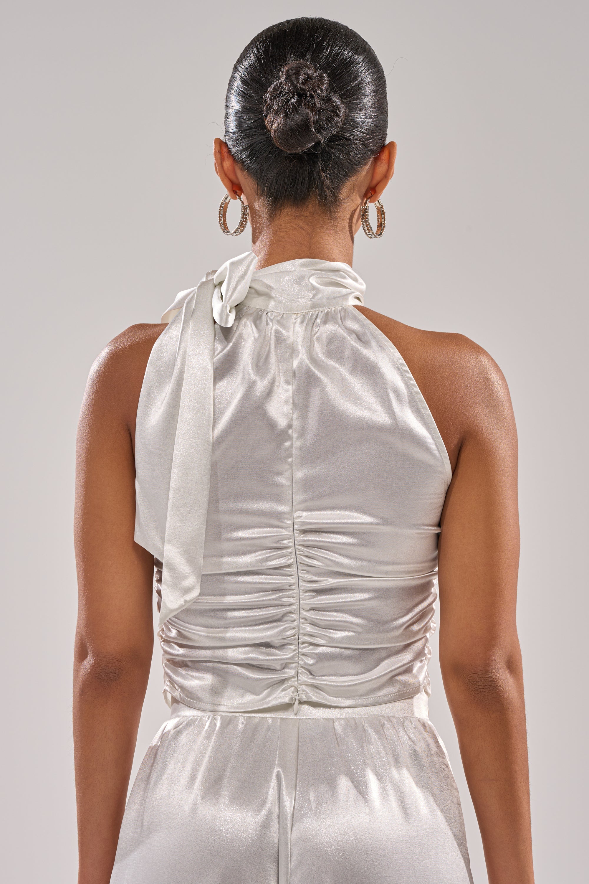 LEAVE ME ALONE SLINKY METALLIC BLOUSE