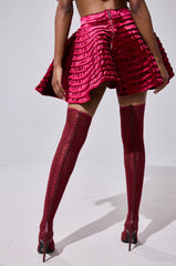 STAR OF THE SHOW VELVET MINI SKIRT