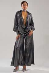 MELINIA METALLIC WIDE LEG PANT