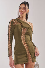 LACED UP MINI DRESS