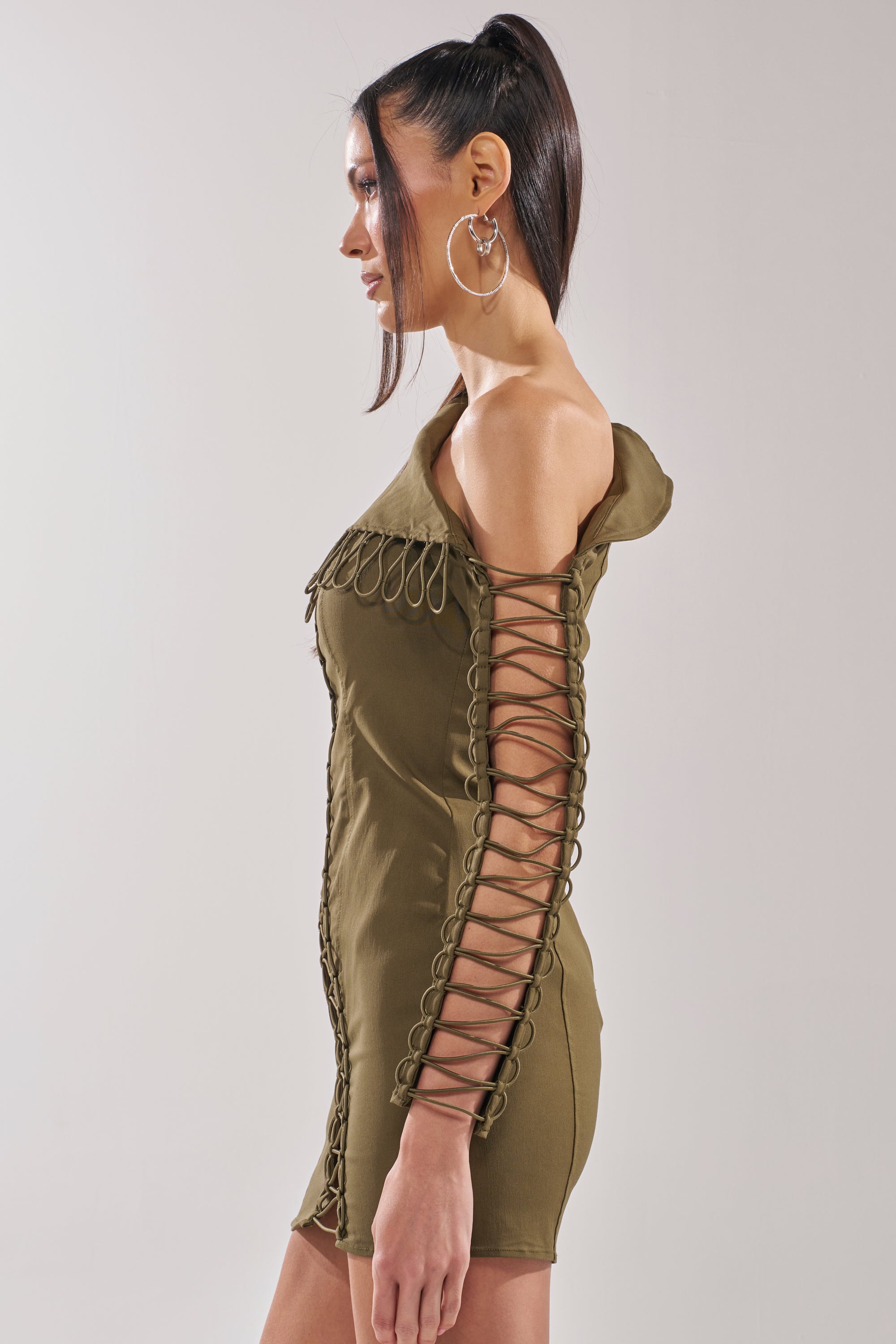 LACED UP MINI DRESS
