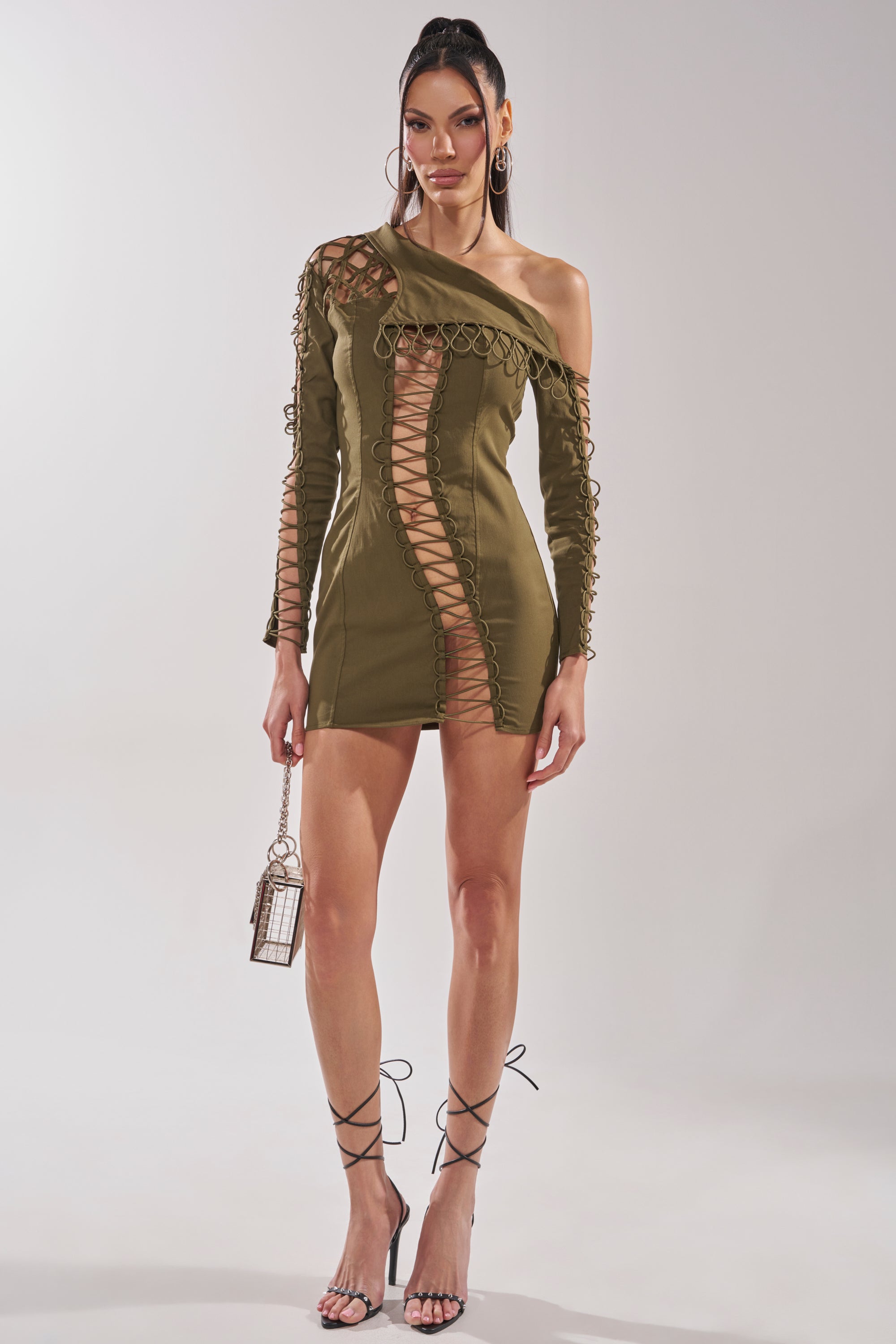 LACED UP MINI DRESS