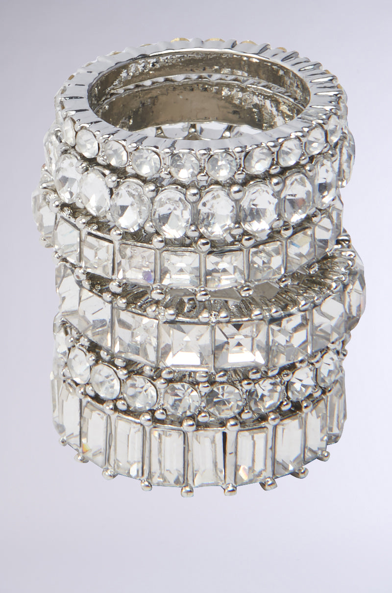 SPEND IT RHINESTONE RING SET