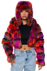AVI FAUX FUR HAT IN MULTI