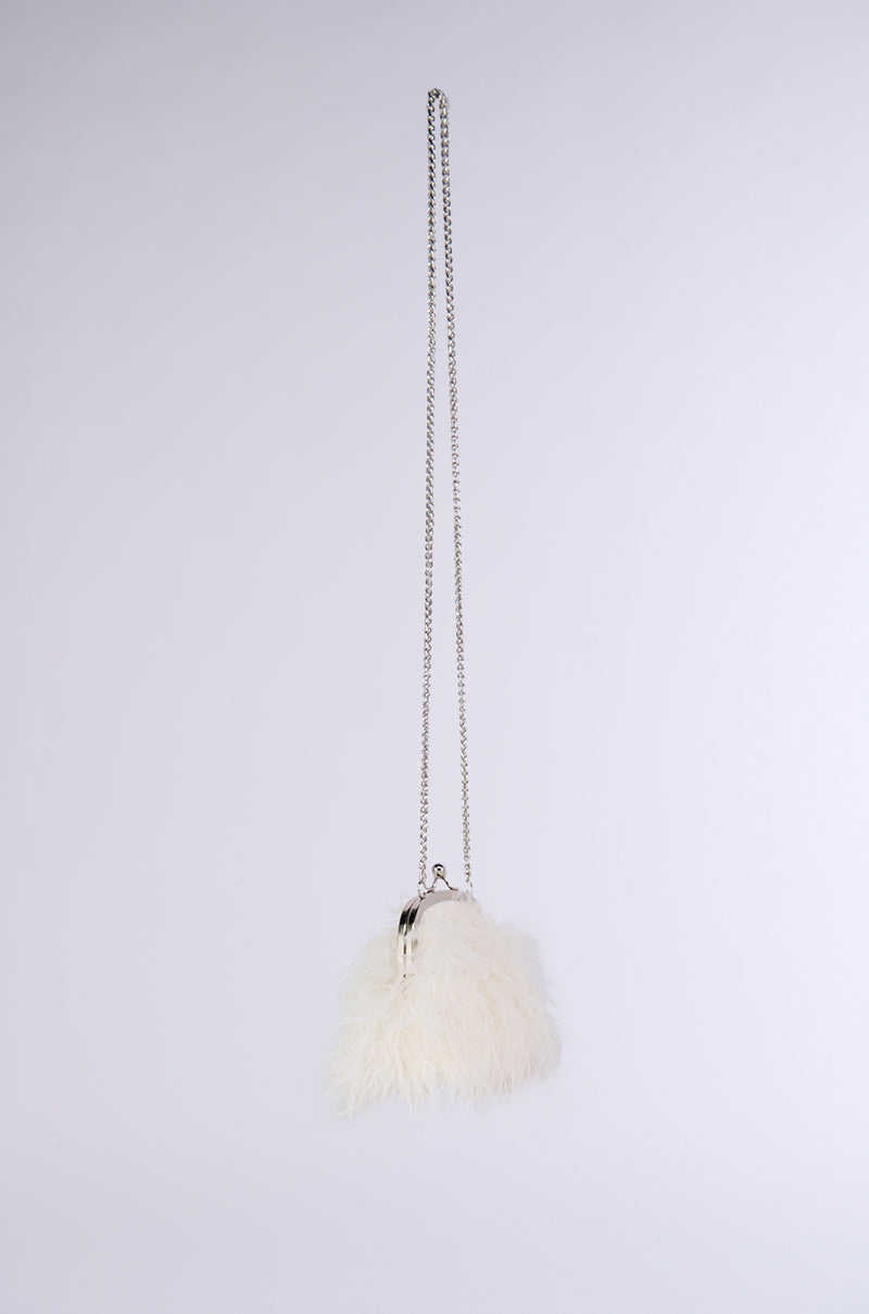 PARTY STARTER FEATHER BAG IN WHITE