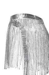 SHAKE A TAIL FEATHER RHINESTONE FRINGE SKIRT BELT